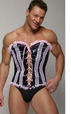 Man in corset, photo by He Wears Panties