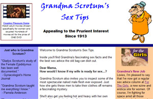 Grandma Scrotum's Sex Tips, one of my first sites
