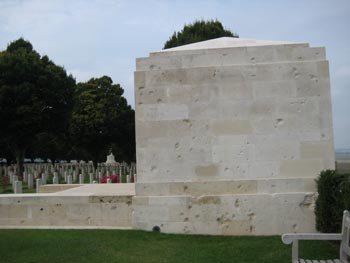 Bullet holes in the war memorial monument