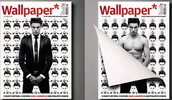 Naked man on the cover of Wallpaper