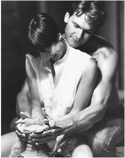 Patrick Swayze and Demi Moore in Ghost - with the shirt off!