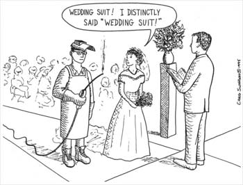 The wedding suit cartoon
