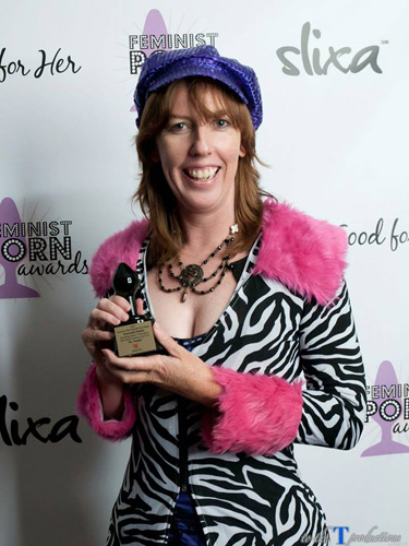 Me with my Honorable Mention Feminist Porn Award. Pic by ToTheTProductions