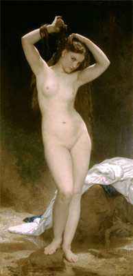 Bagneuse female nude with no vulva by William Bouguereau in 1870