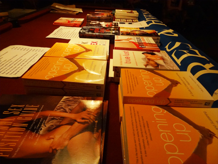 Tristan Taormino's books at Pleasure Salon in Melbourne 2012